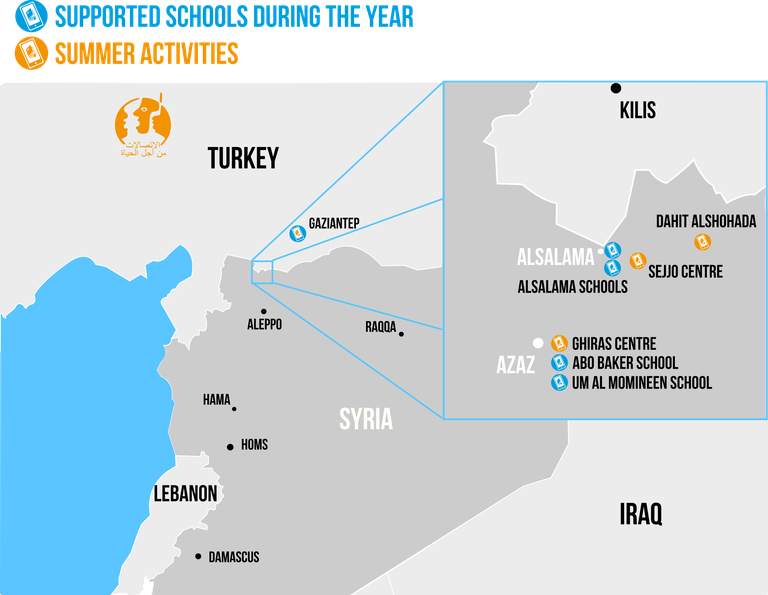 Syria - map of centres as of 09/2017