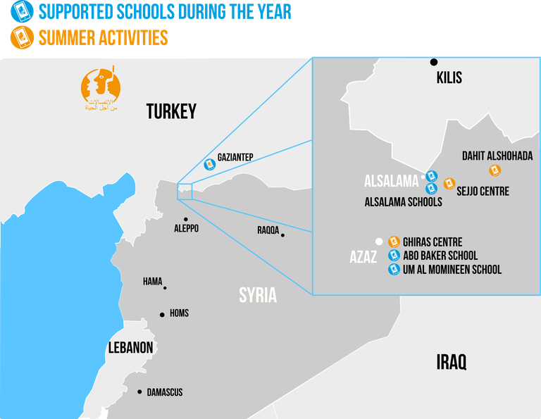 Syrie - carte des centres au 09/2017