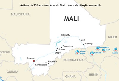 Actions de TSF aux frontières du Mali : camps de réfugiés connectés